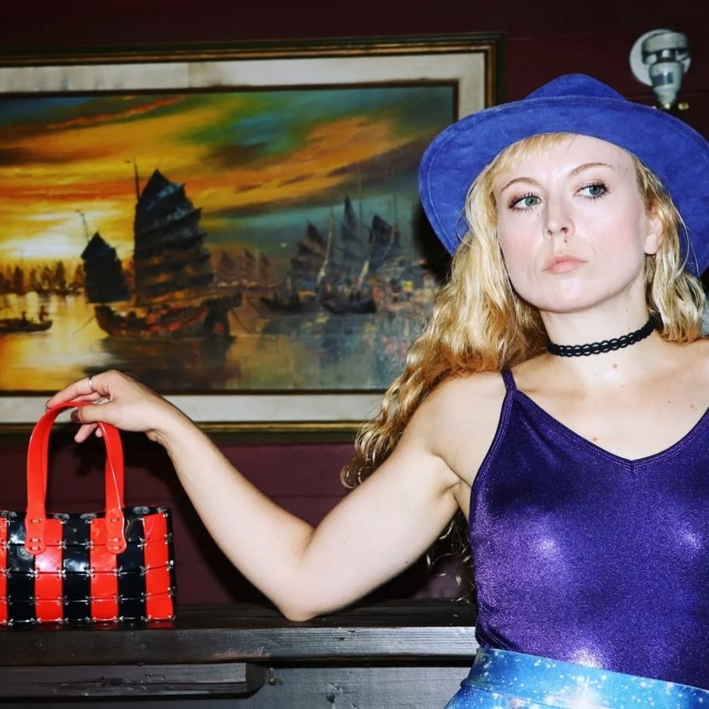 Purple Leather Hat